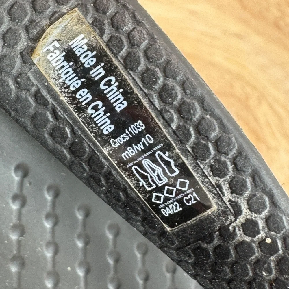 Crocs Crocband Flip Flop Thong Sandals Black White Mens 8 Womens 10‎